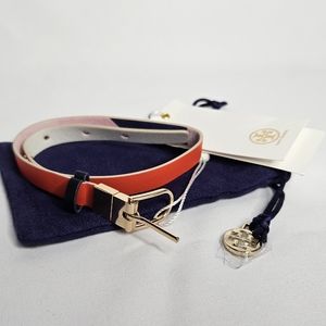 Tory Burch Orange Reversible Wrap Bracelet NWT